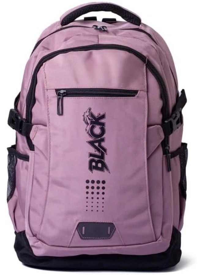Black Unisex adult backpack with laptop compartment and pen pockets, multi-colored, 48x31x17 cm - Image 1